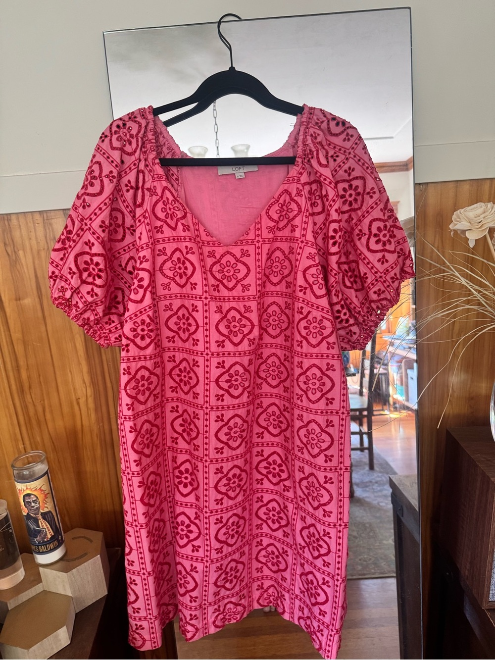 LOFT Pink Patterned Mini Dress
